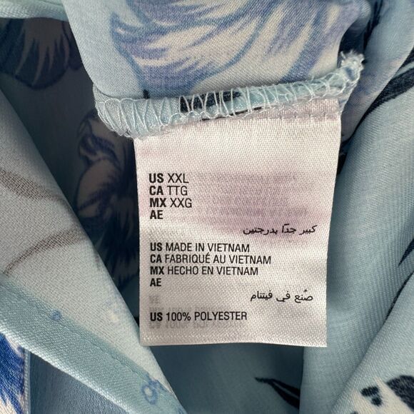 INC Mens Classic Fit Long Sleeve Floral Camp Button Down Shirt Light Blue 2XL - Picture 4 of 4